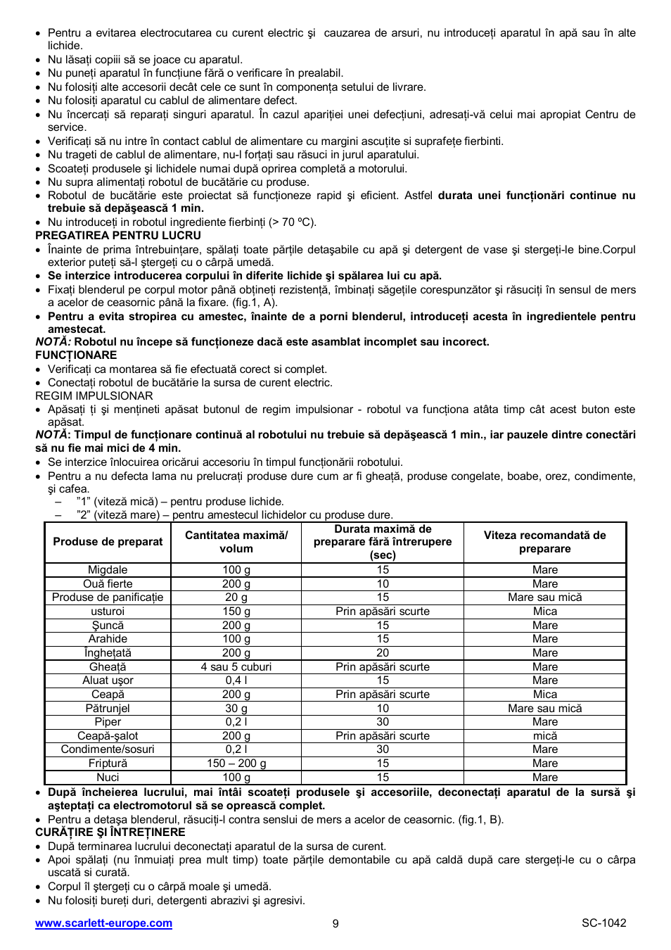 Scarlett SC-1042 User Manual | Page 9 / 20