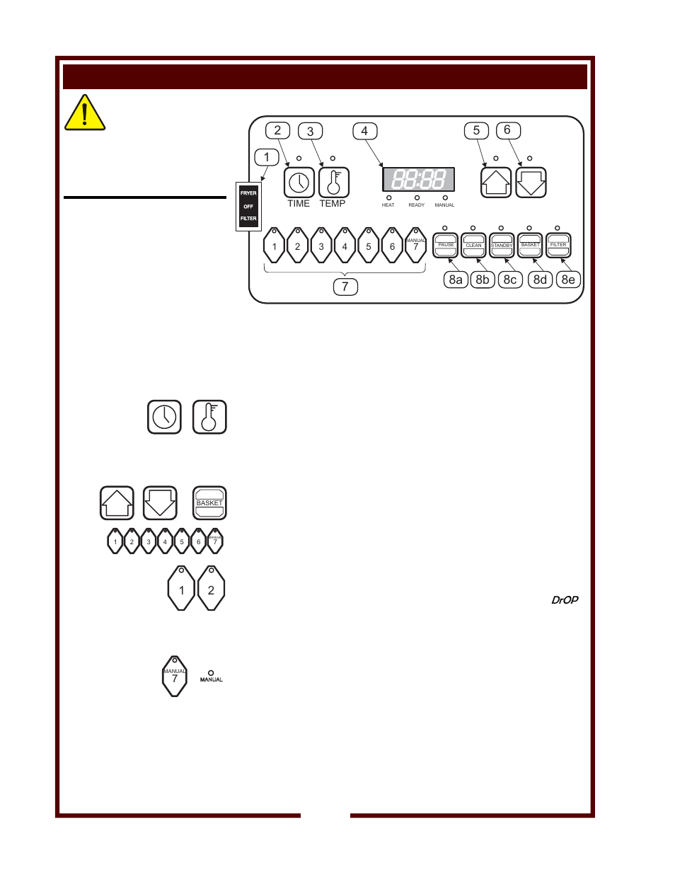 Operation - wfae-55fs (solid state controls), Caution, Drop | Bloomfield WFAE-55F User Manual | Page 18 / 36