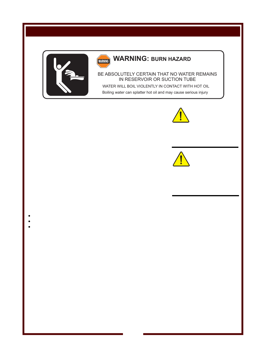 Warning, Maintenance - filter system (continued), Caution | Burn hazard | Bloomfield WFAE-55F User Manual | Page 28 / 36