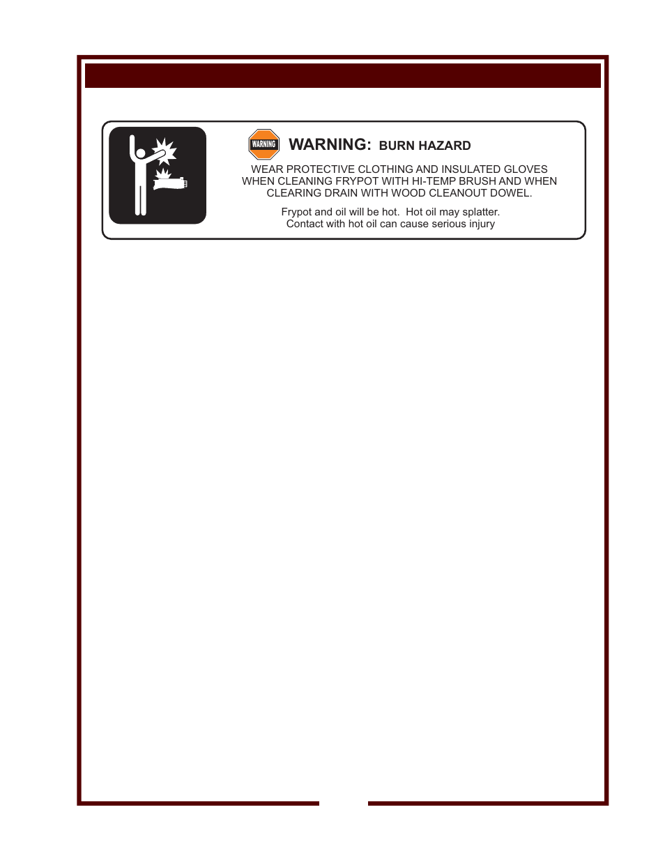 Warning, Maintenance - filter system (continued), Burn hazard | Bloomfield WFAE-55F User Manual | Page 29 / 36