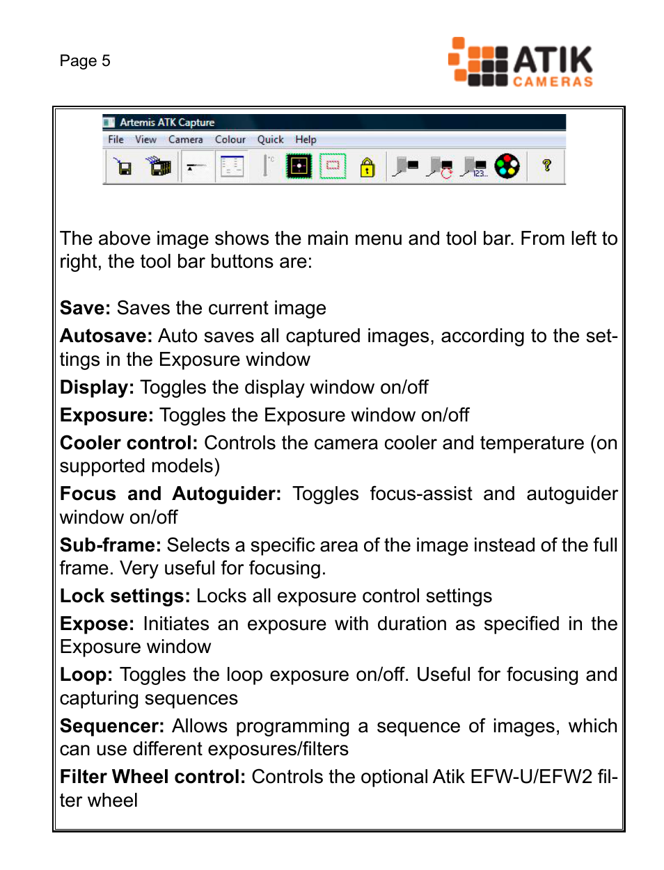 ATIK Cameras 428EX Quick Start User Manual | Page 7 / 20