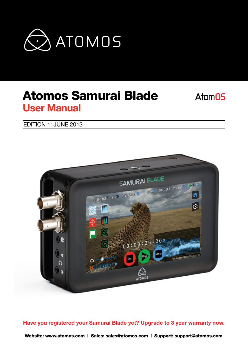Atomos Samurai Blade User Manual | 38 pages