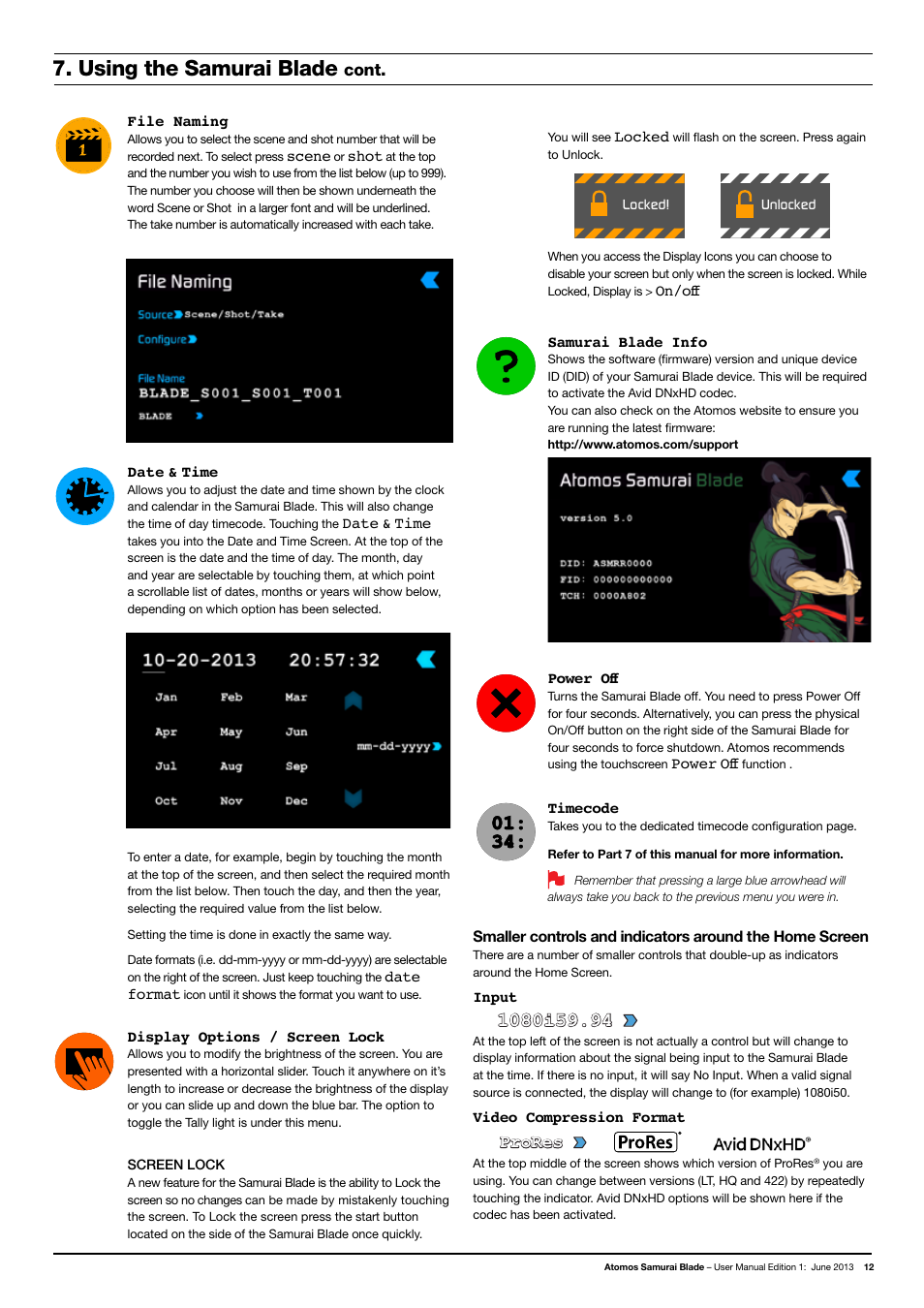 Using the samurai blade, Prores | Atomos Samurai Blade User Manual | Page 14 / 38