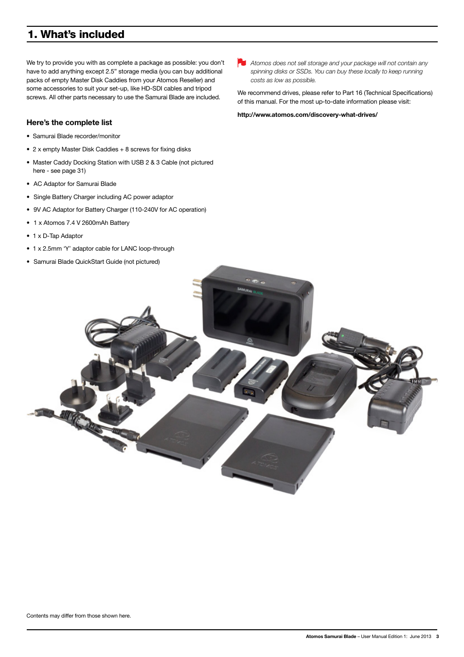 What’s included, Here’s the complete list | Atomos Samurai Blade User Manual | Page 5 / 38