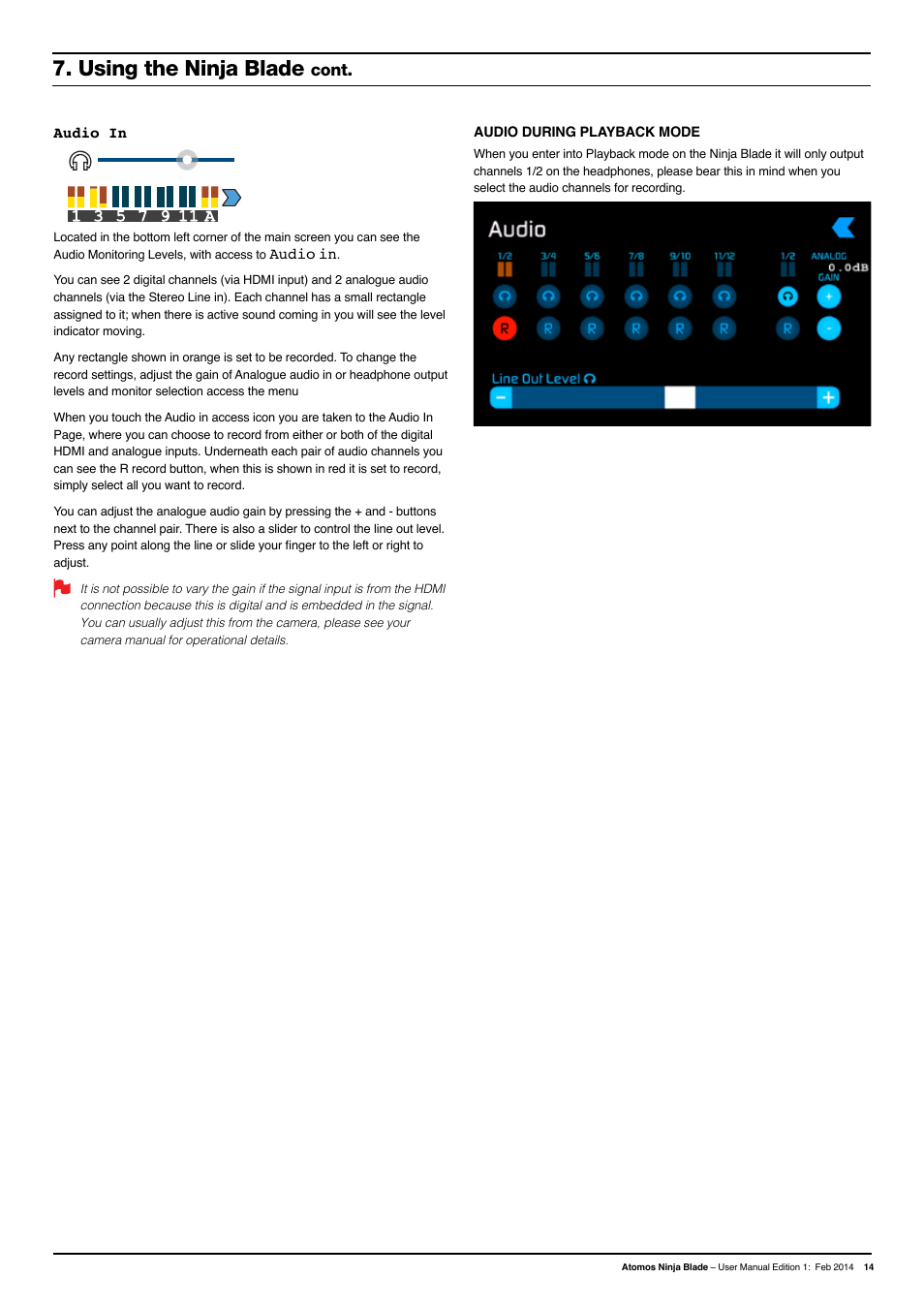 Using the ninja blade, Cont | Atomos Ninja Blade User Manual | Page 16 / 38
