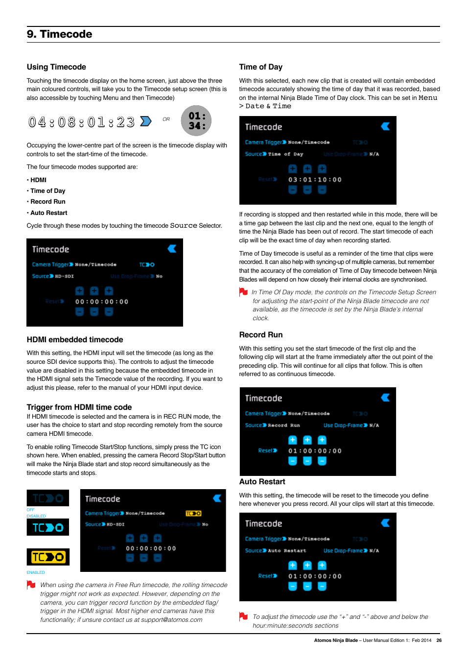 Timecode | Atomos Ninja Blade User Manual | Page 28 / 38