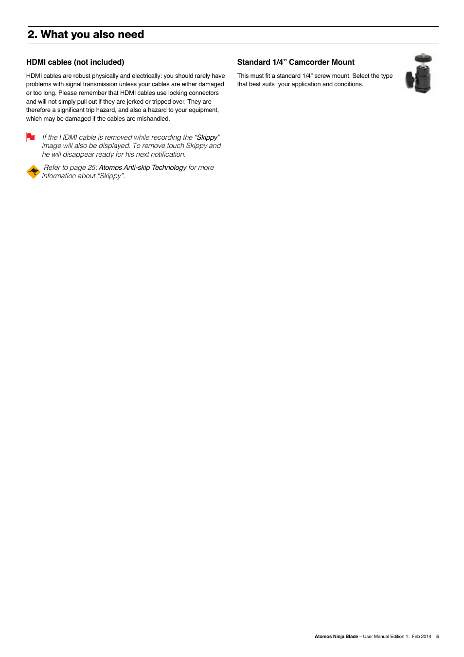 What you also need | Atomos Ninja Blade User Manual | Page 7 / 38