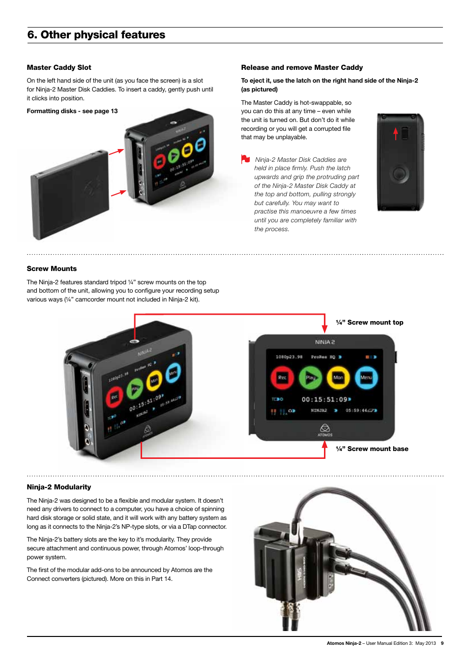 Other physical features | Atomos Ninja 2 User Manual | Page 11 / 34