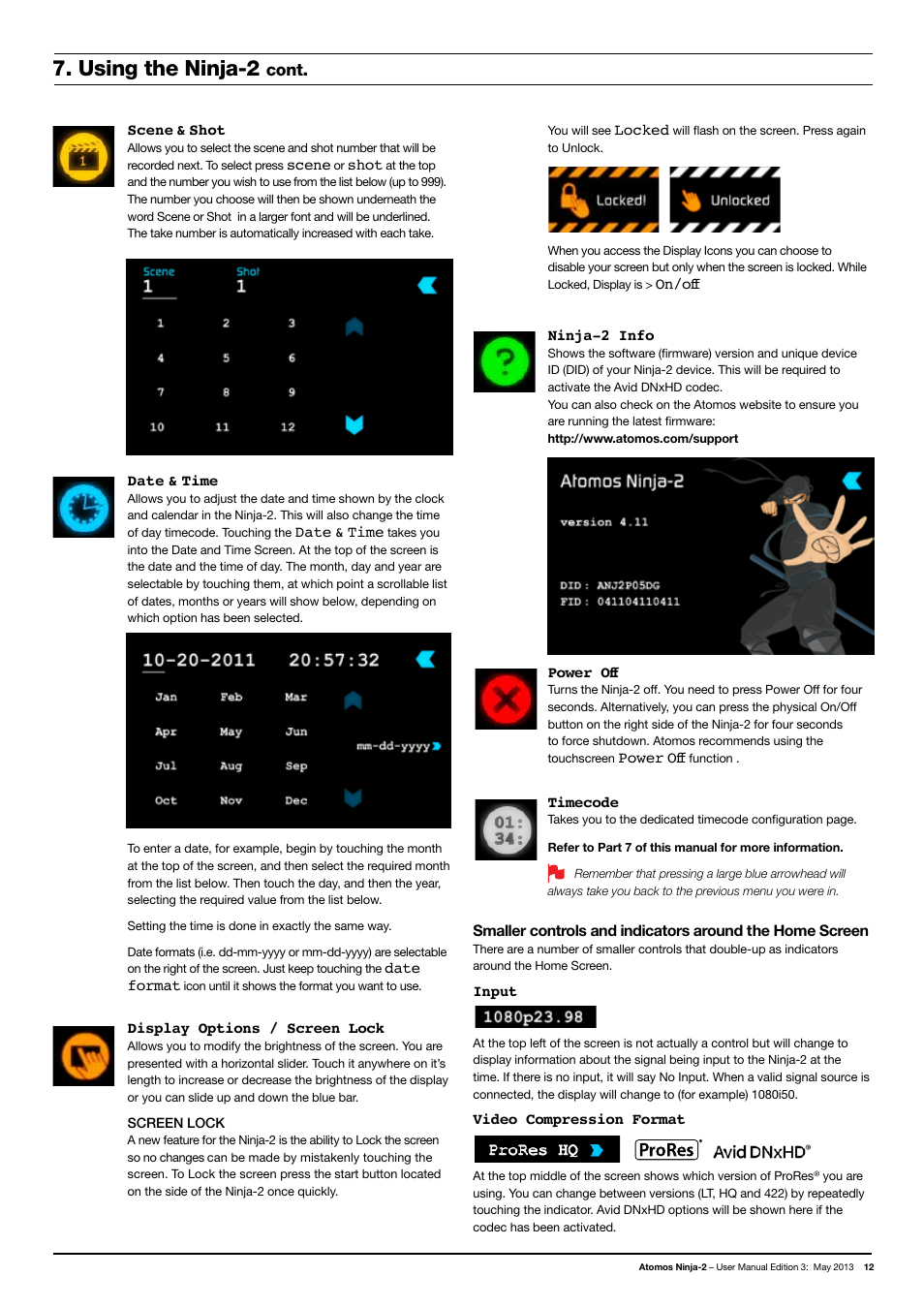 Using the ninja-2, Cont | Atomos Ninja 2 User Manual | Page 14 / 34
