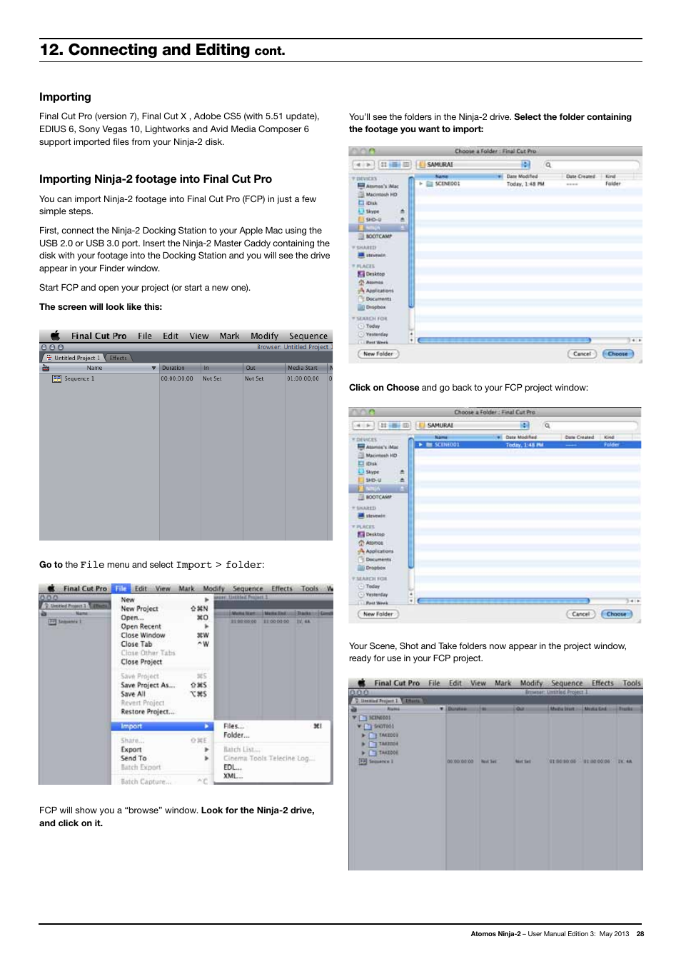Connecting and editing, Cont | Atomos Ninja 2 User Manual | Page 30 / 34