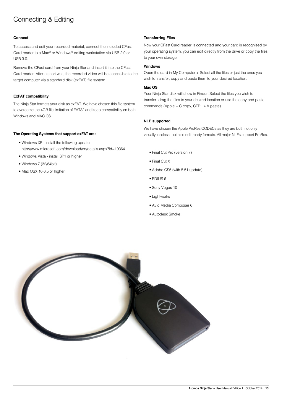 Connecting & editing | Atomos Ninja Star User Manual | Page 13 / 18