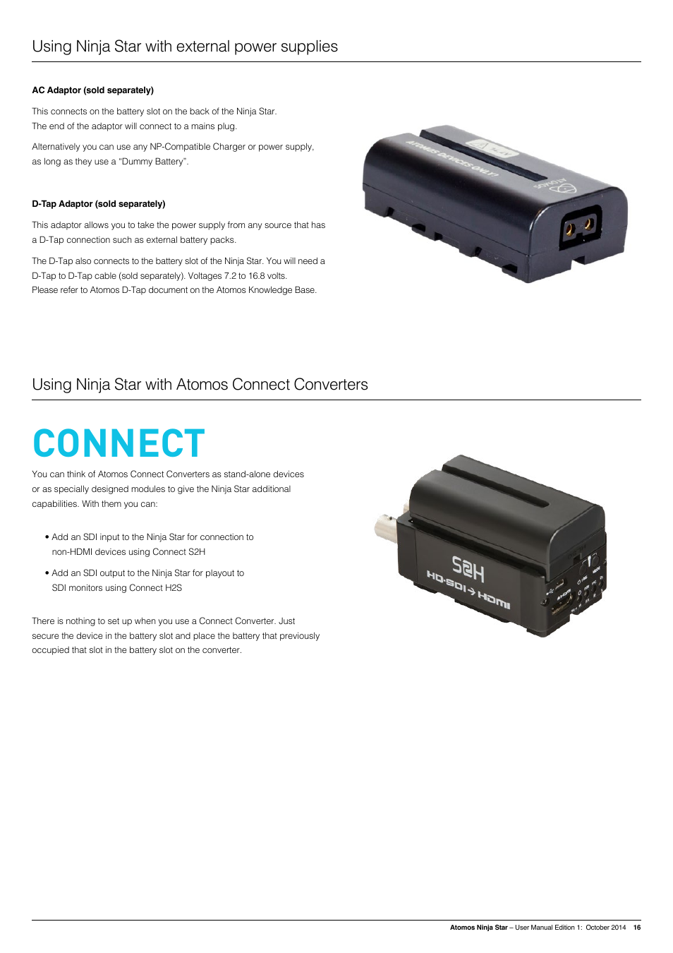 Connect | Atomos Ninja Star User Manual | Page 16 / 18