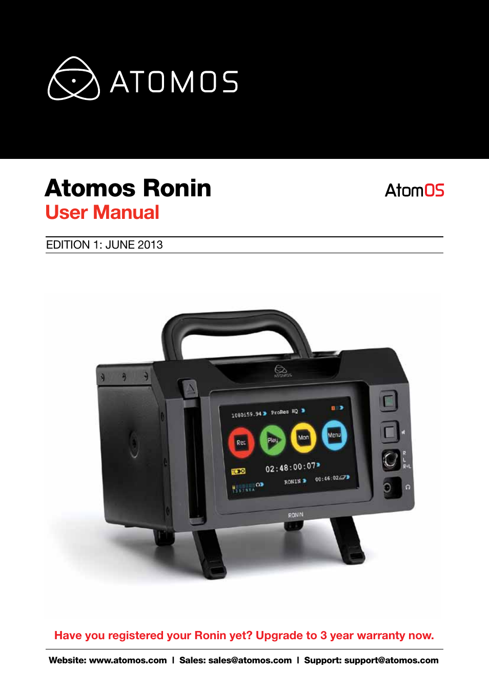 Atomos Ronin User Manual | 34 pages