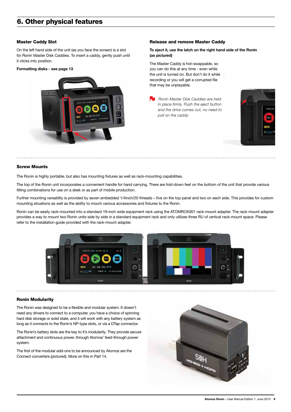 Other physical features | Atomos Ronin User Manual | Page 11 / 34