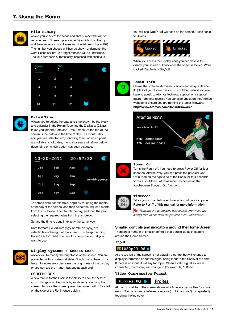 Using the ronin | Atomos Ronin User Manual | Page 14 / 34