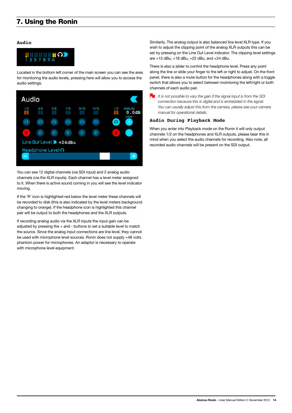 Using the ronin | Atomos Ronin User Manual | Page 16 / 34