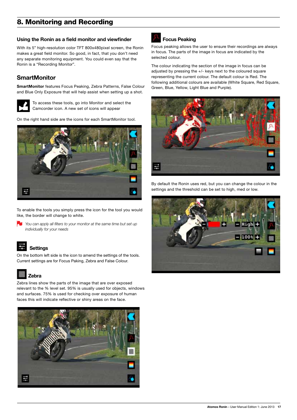 Monitoring and recording, Smartmonitor | Atomos Ronin User Manual | Page 19 / 34