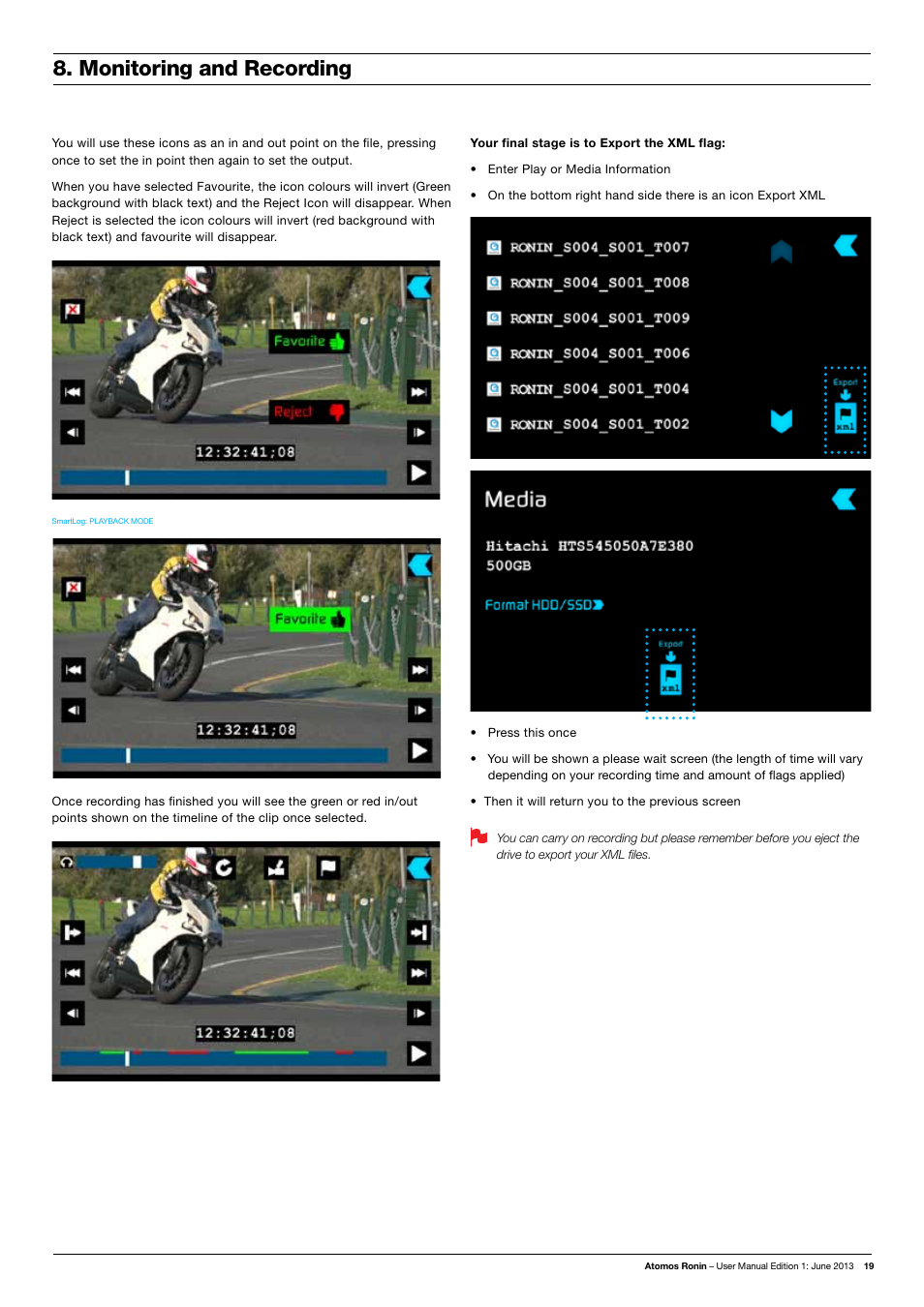 Monitoring and recording | Atomos Ronin User Manual | Page 21 / 34