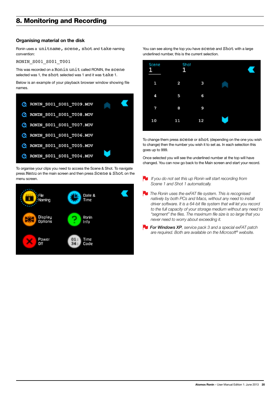 Monitoring and recording | Atomos Ronin User Manual | Page 22 / 34