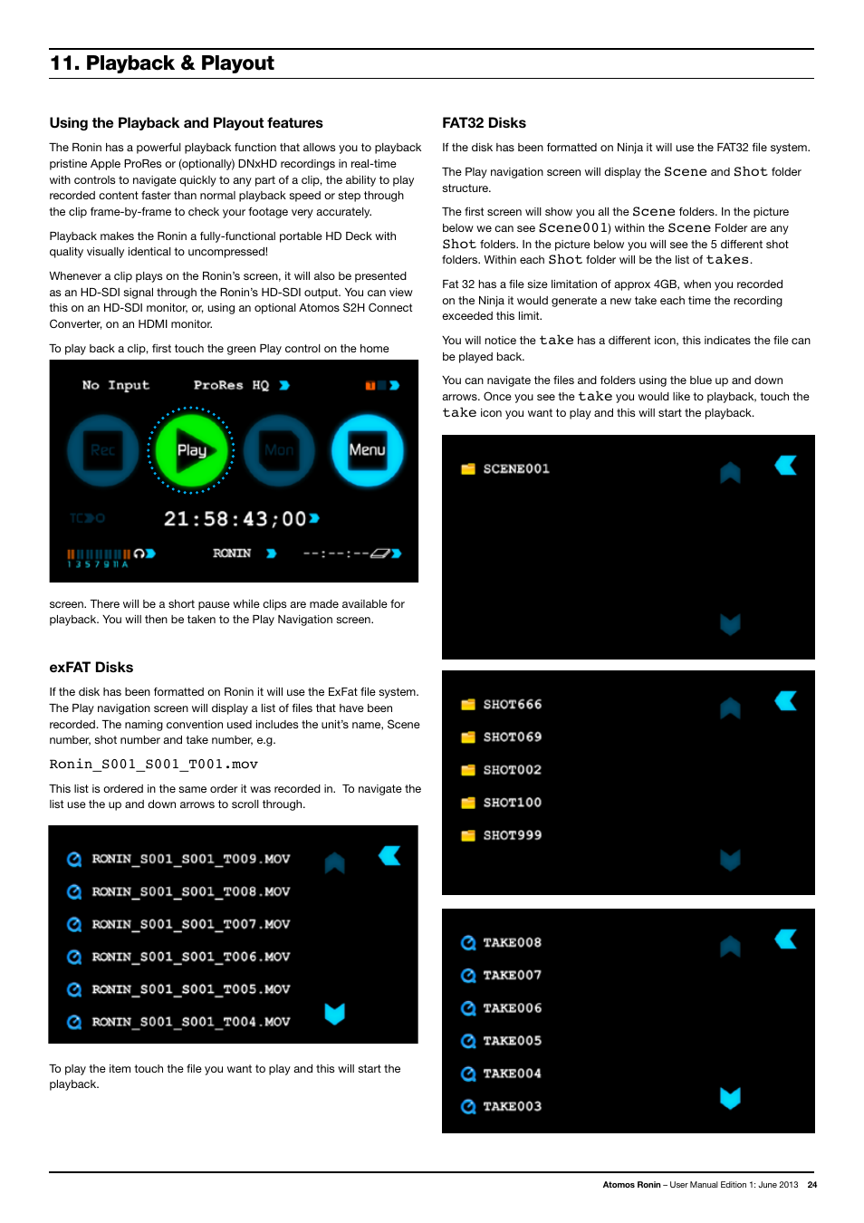 Playback & playout | Atomos Ronin User Manual | Page 26 / 34