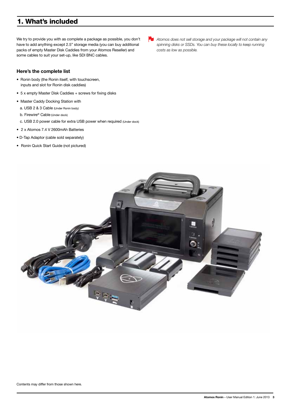 What’s included, Here’s the complete list | Atomos Ronin User Manual | Page 5 / 34