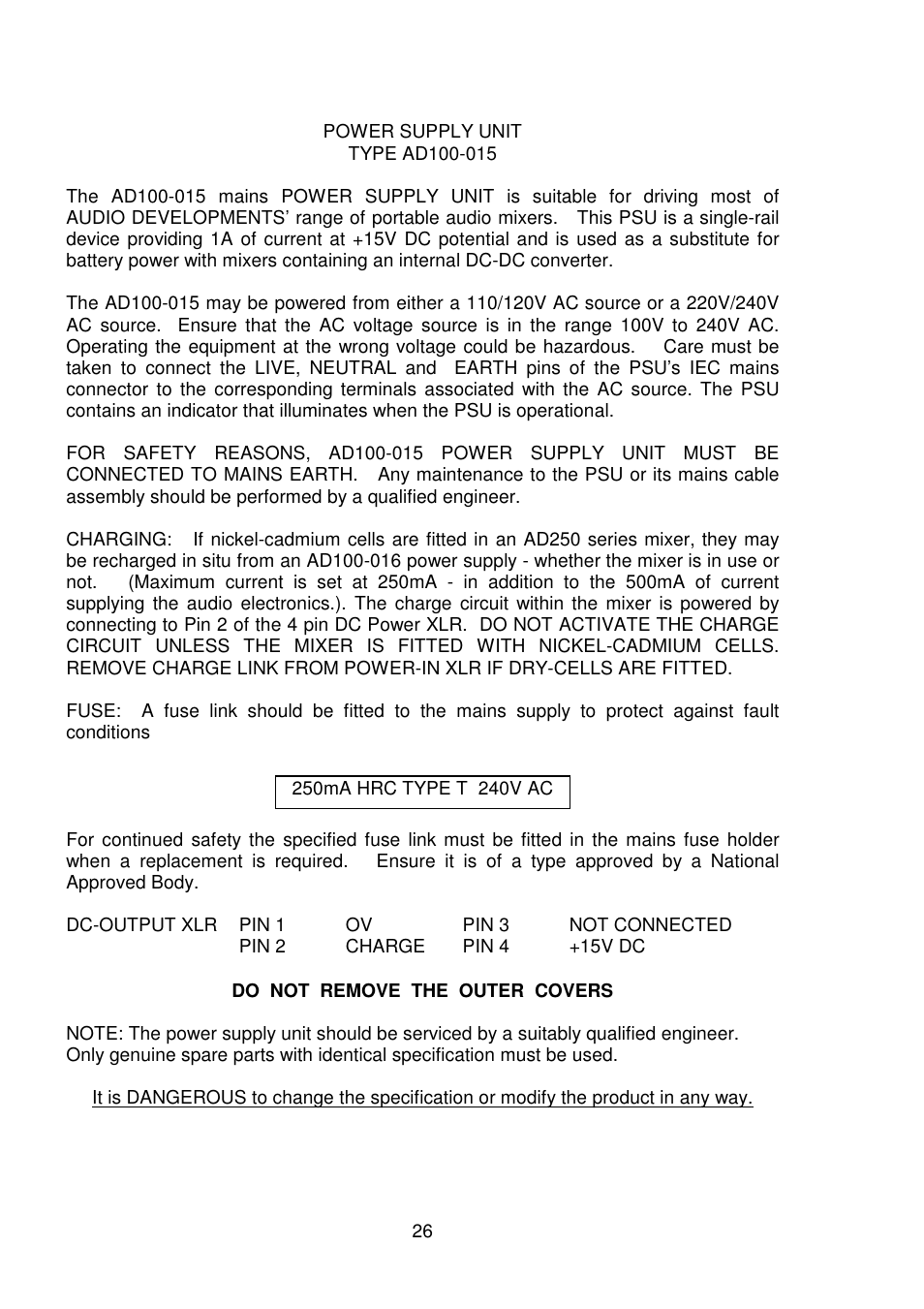 Audio Developments AD256 User Manual | Page 27 / 29