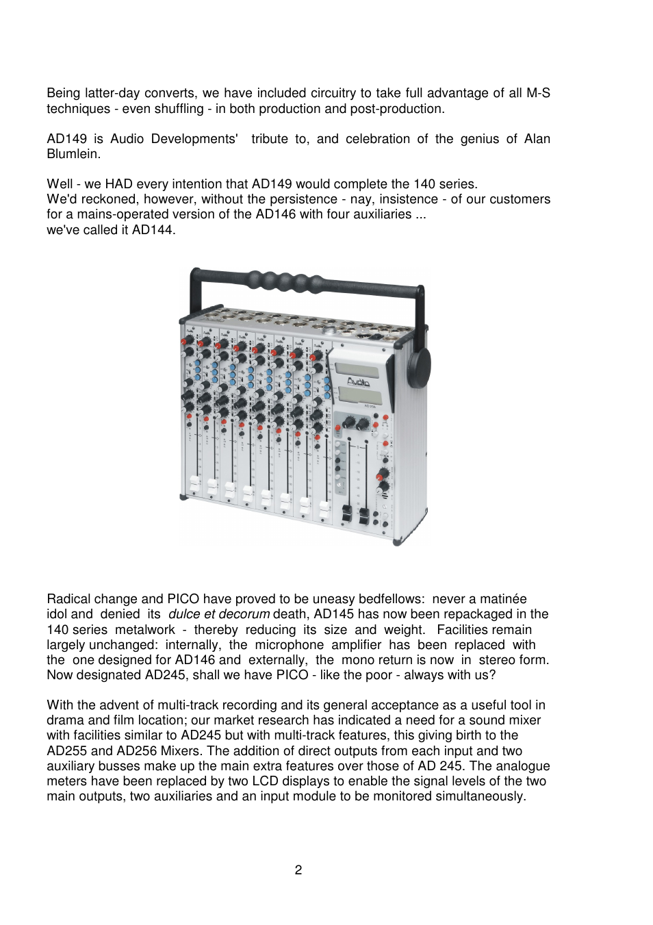 Audio Developments AD256 User Manual | Page 3 / 29