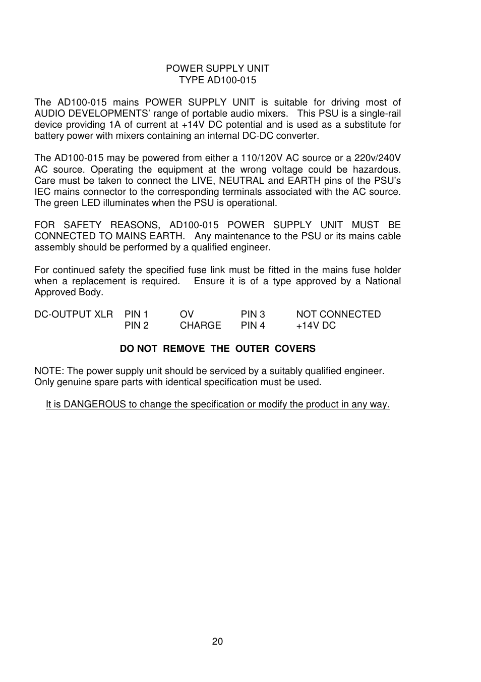 Audio Developments AD114 User Manual | Page 21 / 31