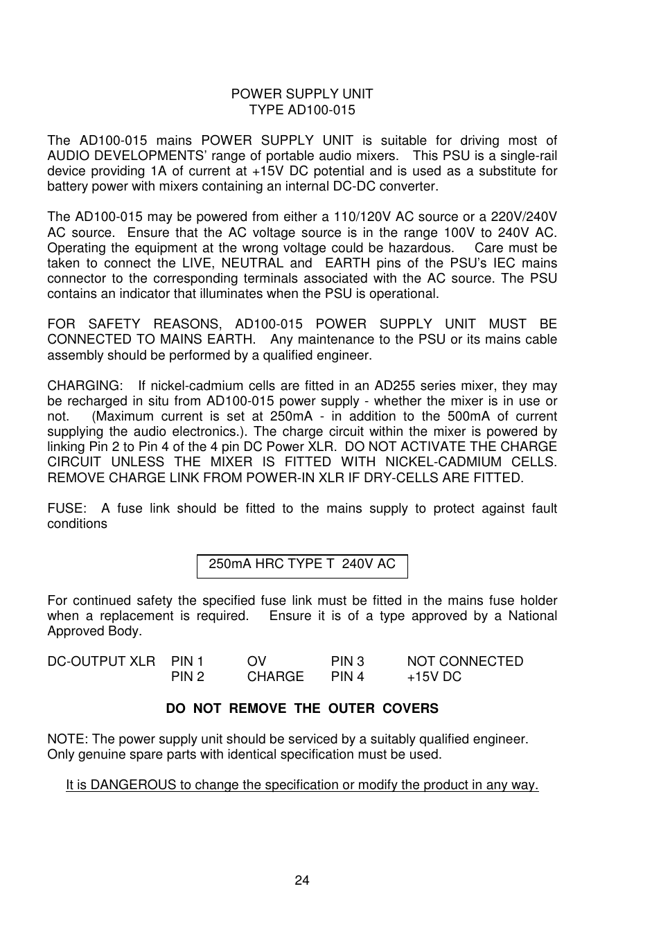 Audio Developments AD255 User Manual | Page 25 / 27