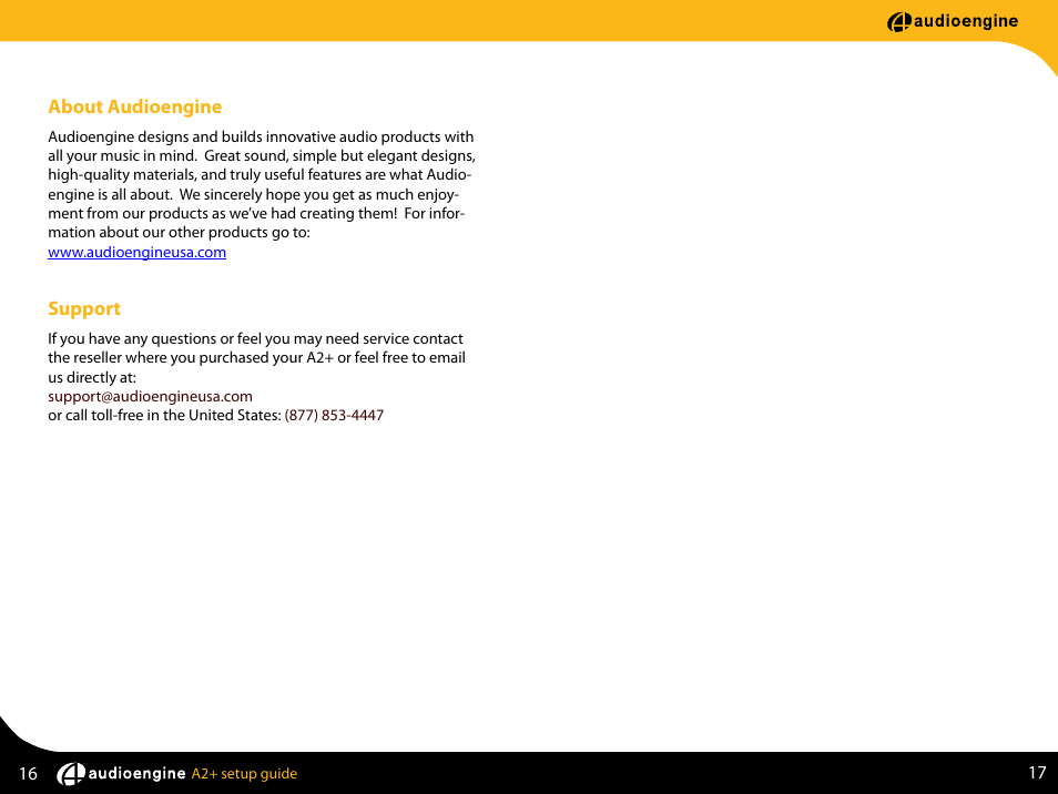 AudioEngine A2+ POWERED DESKTOP SPEAKERS User Manual | Page 10 / 11