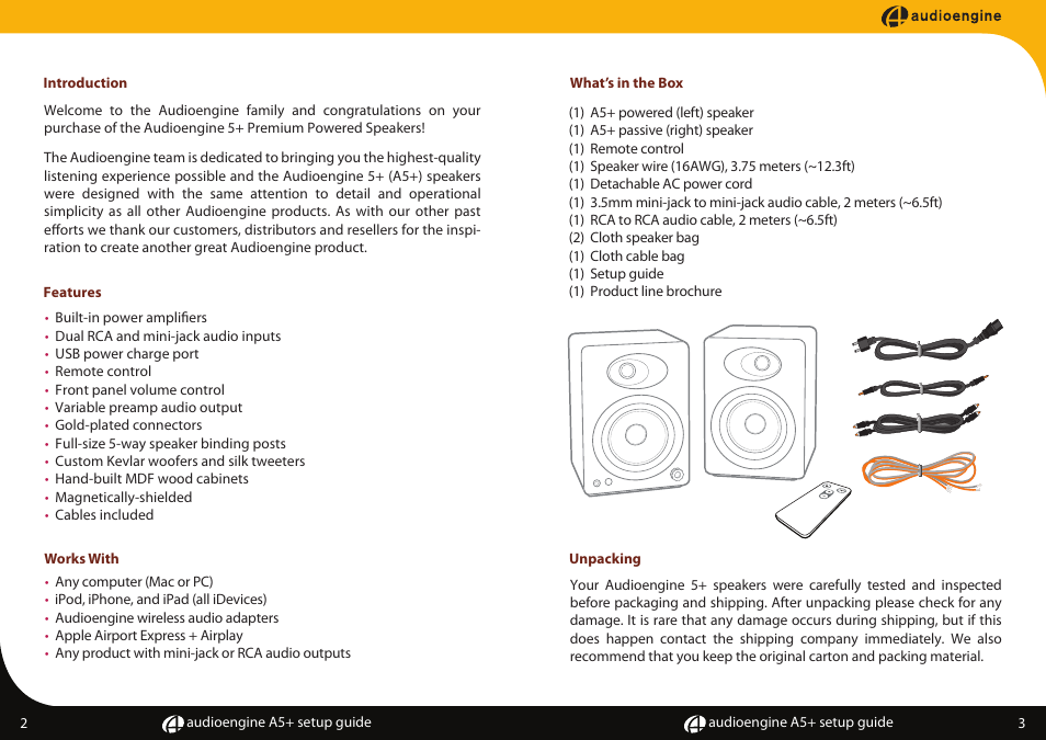 AudioEngine A5+ POWERED SPEAKERS User Manual | Page 3 / 9