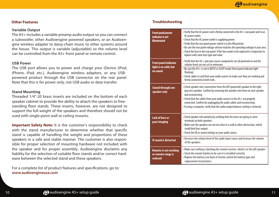 AudioEngine A5+ POWERED SPEAKERS User Manual | Page 7 / 9