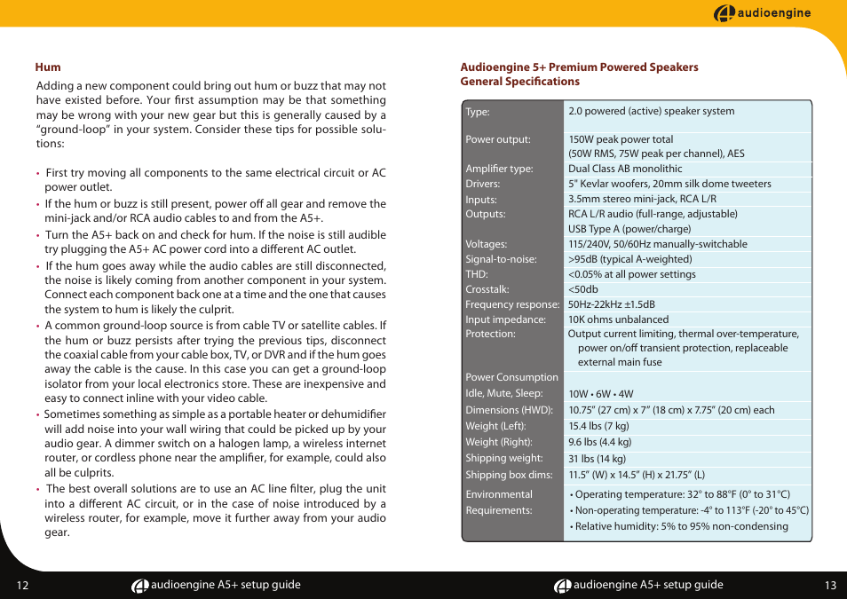 AudioEngine A5+ POWERED SPEAKERS User Manual | Page 8 / 9