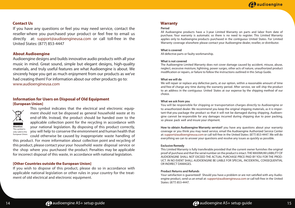 AudioEngine A5+ POWERED SPEAKERS User Manual | Page 9 / 9