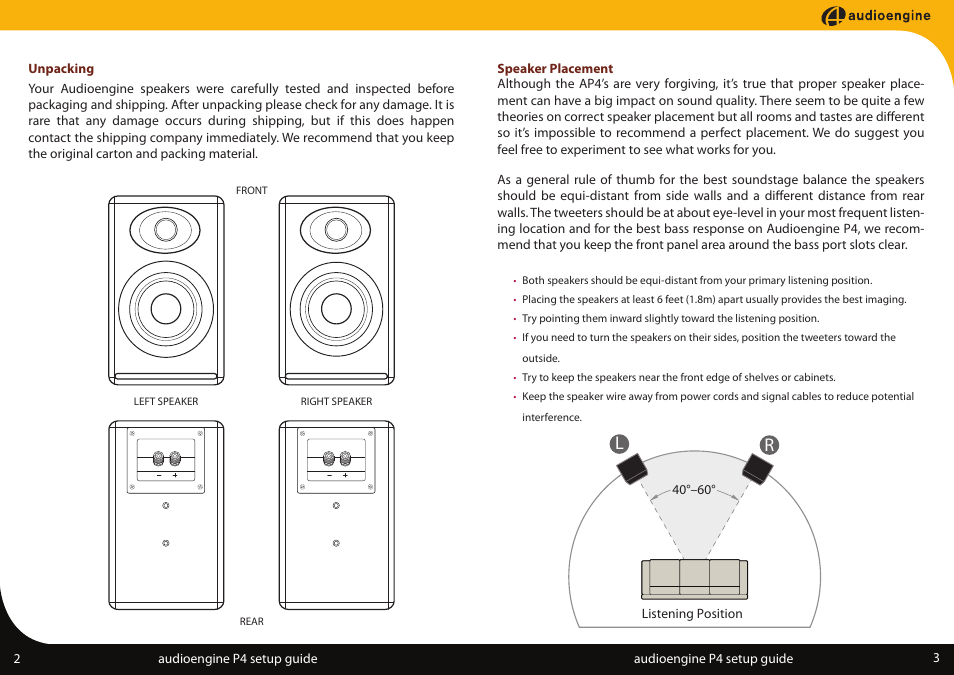 Ap4 p2-3v3 | AudioEngine P4 PASSIVE BOOKSHELF SPEAKERS User Manual | Page 3 / 6