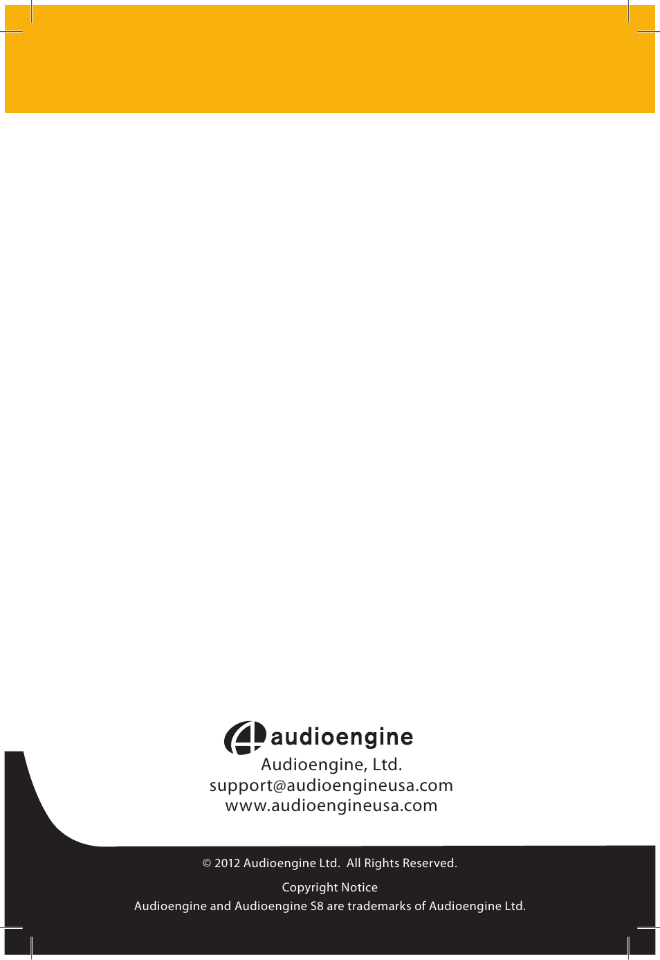 AudioEngine S8 POWERED SUBWOOFER User Manual | Page 13 / 13