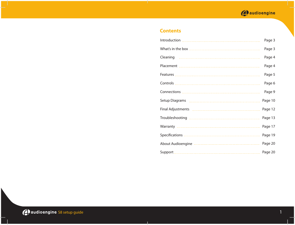 AudioEngine S8 POWERED SUBWOOFER User Manual | Page 2 / 13
