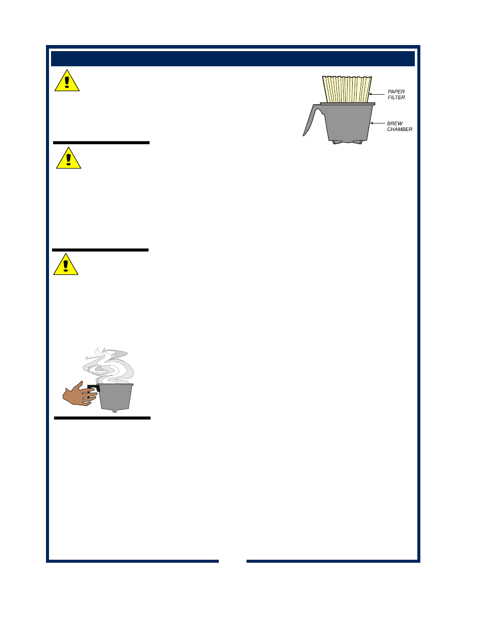 Brewing coffee caution, Caution | Bloomfield 8752 User Manual | Page 10 / 26