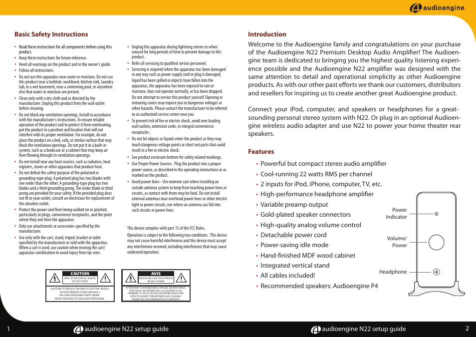 N22 p1-2 | AudioEngine N22 DESKTOP AUDIO AMPLIFIER User Manual | Page 3 / 8