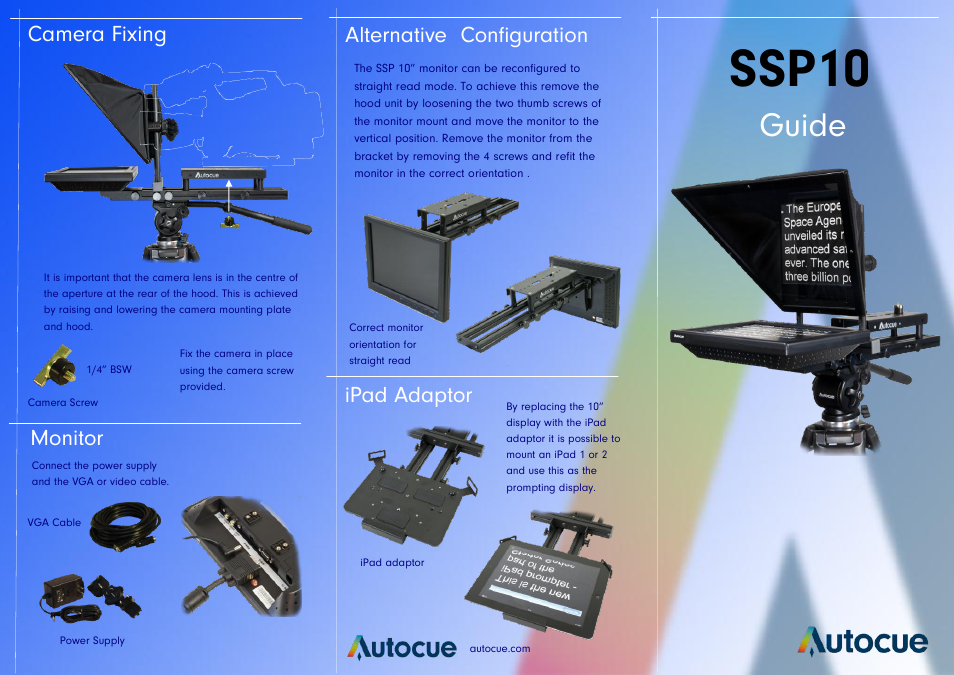 Autocue SSP10 Portable User Manual | 2 pages