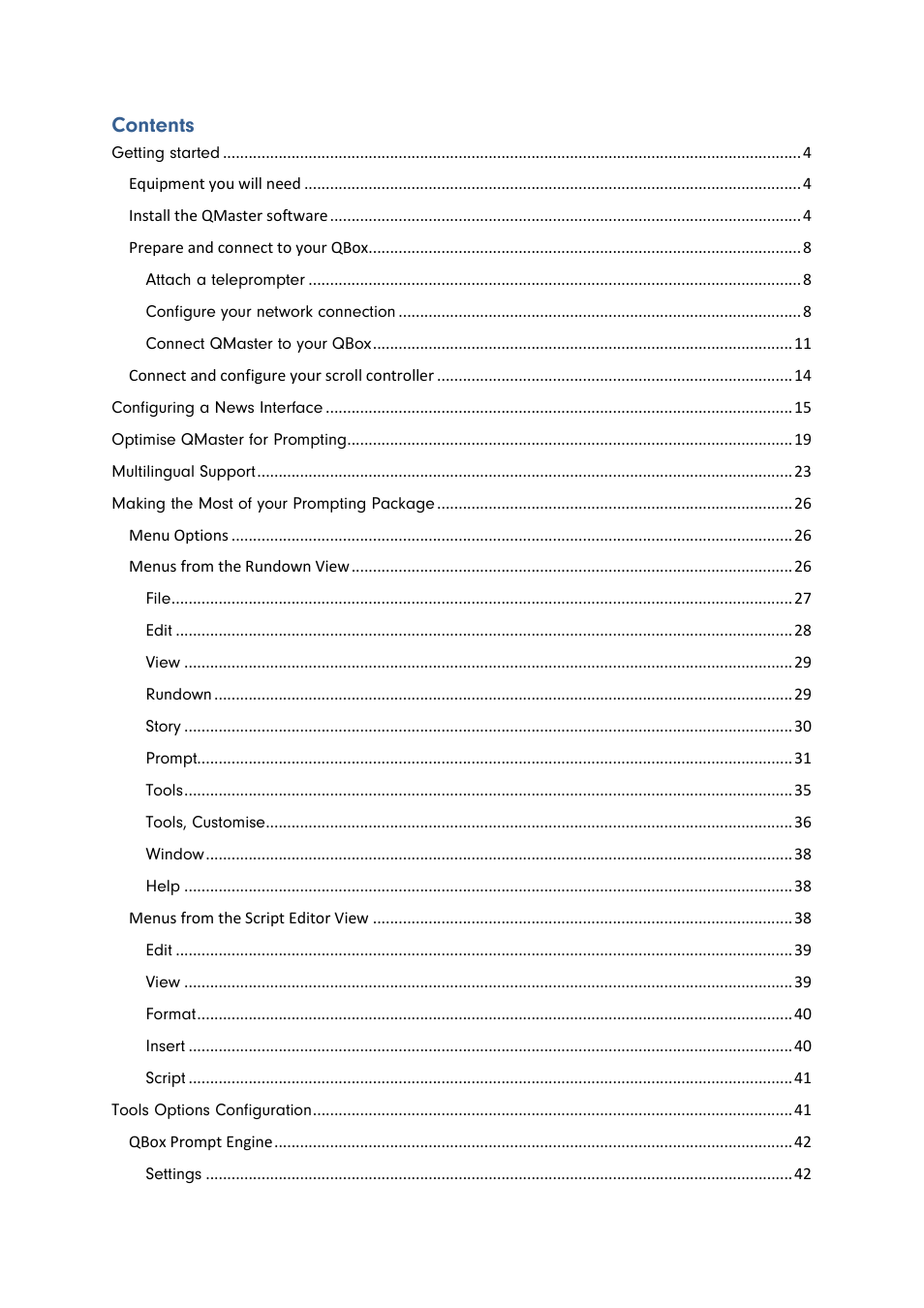 Autocue QMaster for Complex Languages User Manual | Page 2 / 66