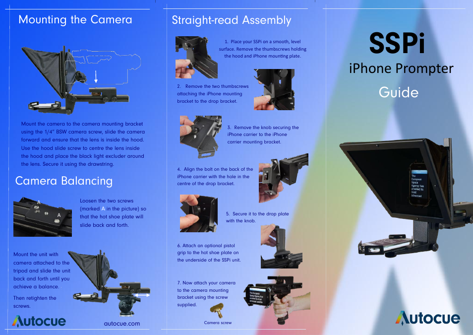 Autocue SSPi User Manual | 2 pages