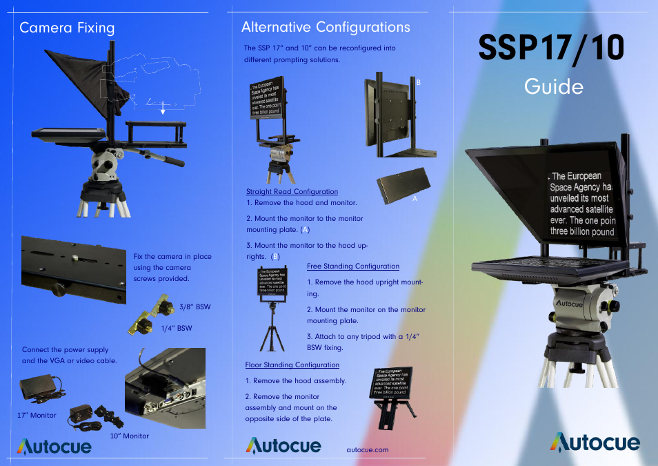 Autocue SSP10 User Guide User Manual | 2 pages