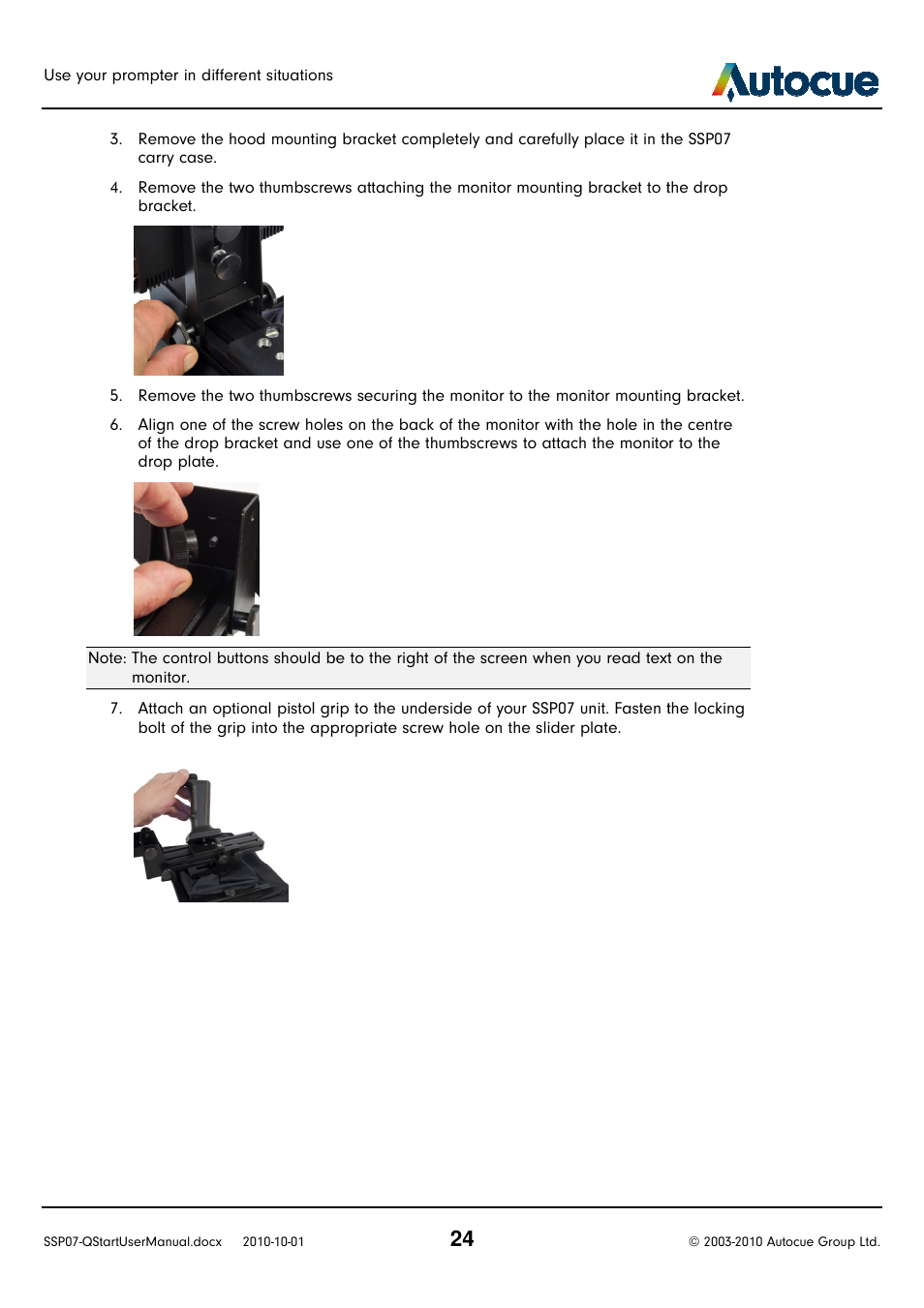 Autocue SSP07 Quick Start User Manual | Page 24 / 26