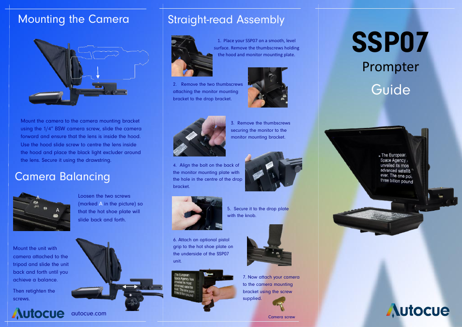Autocue SSP07 User Guide User Manual | 2 pages