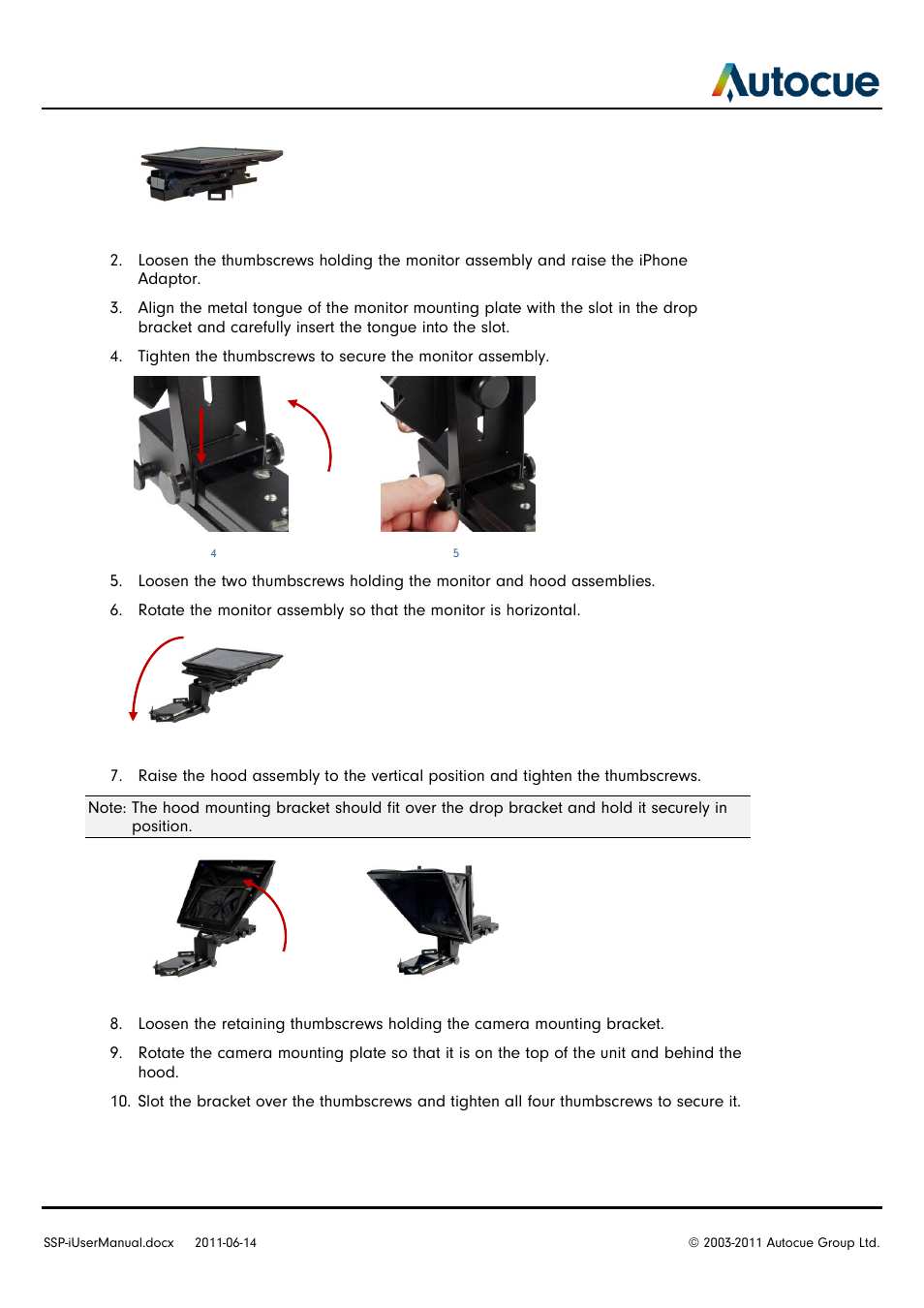 Autocue SSP-i User Manual | Page 9 / 12