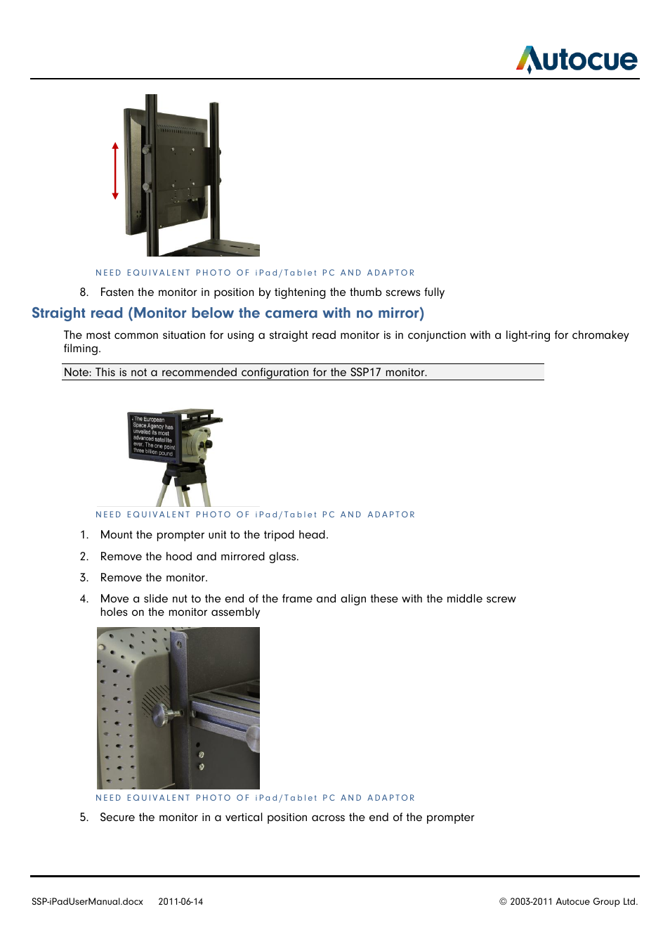 Autocue SSP-iPad User Manual | Page 11 / 16
