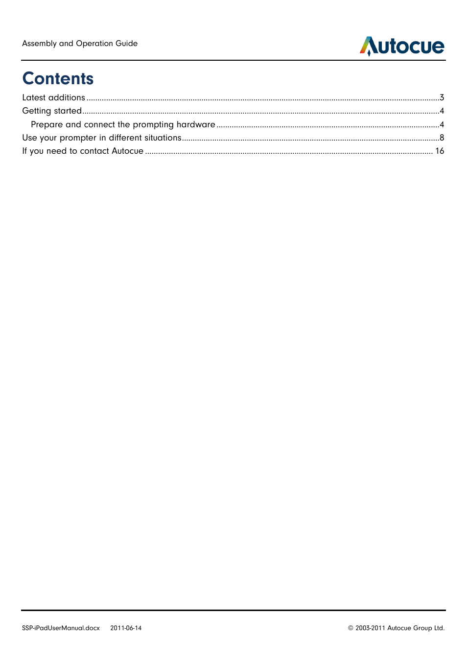 Autocue SSP-iPad User Manual | Page 2 / 16