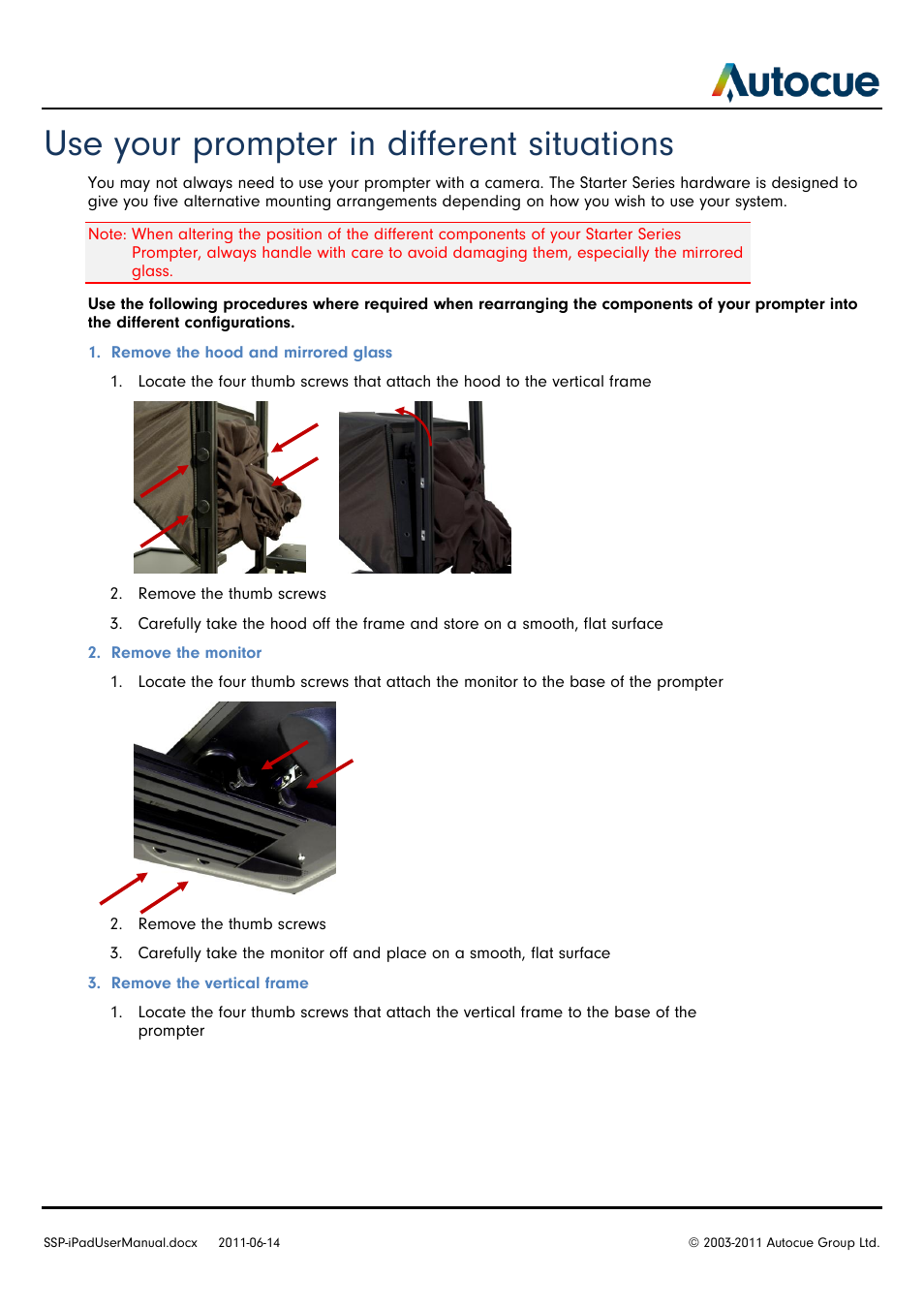 Use your prompter in different situations | Autocue SSP-iPad User Manual | Page 8 / 16