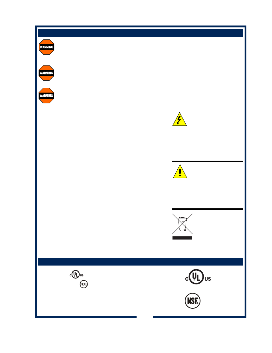 Warning, Caution | Bloomfield 8851 User Manual | Page 5 / 8